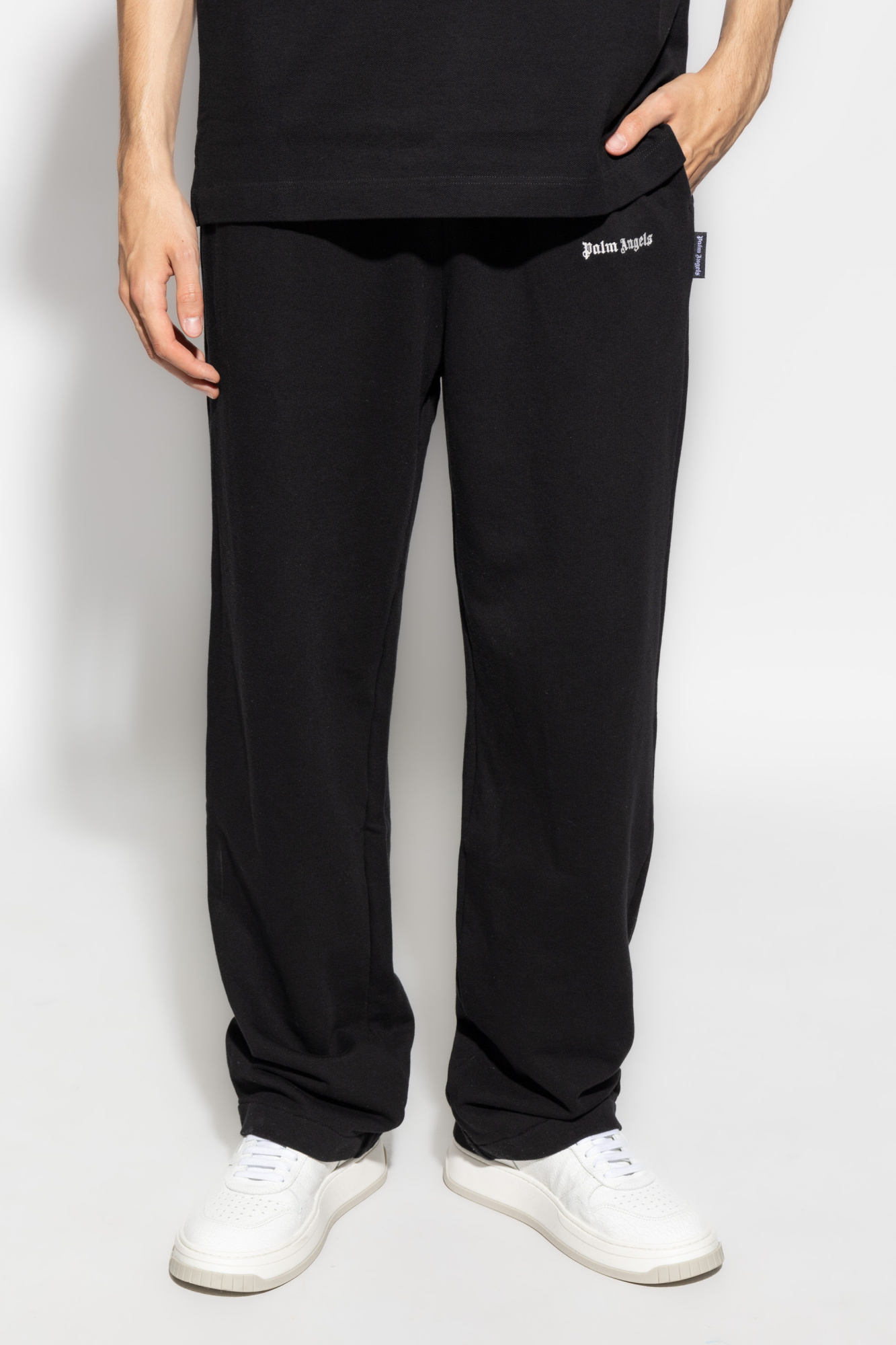 Black Track Pants with Logo Palm Angels Vitkac GB